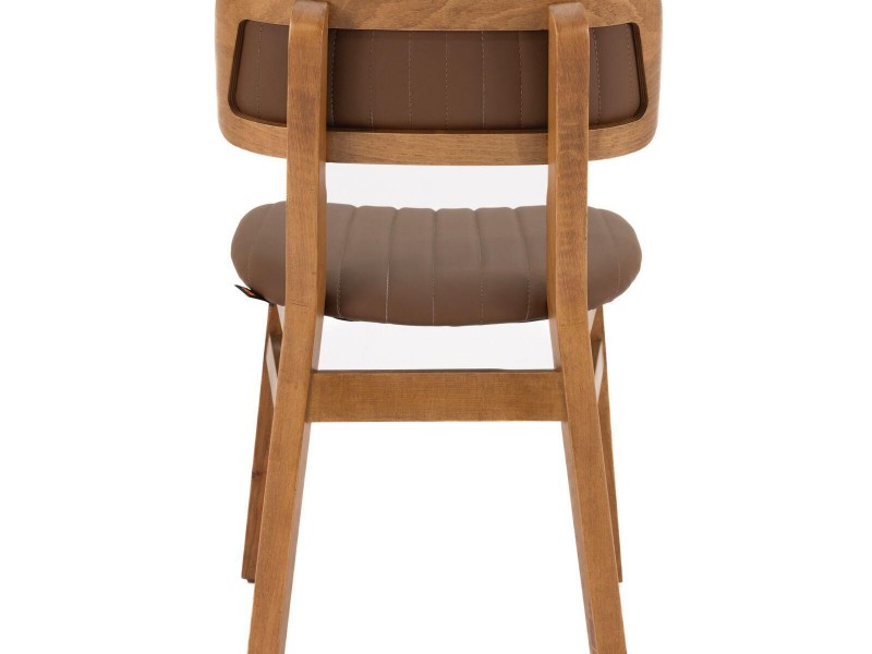 Lora Masif Ahşap Sandalye – Kahverengi