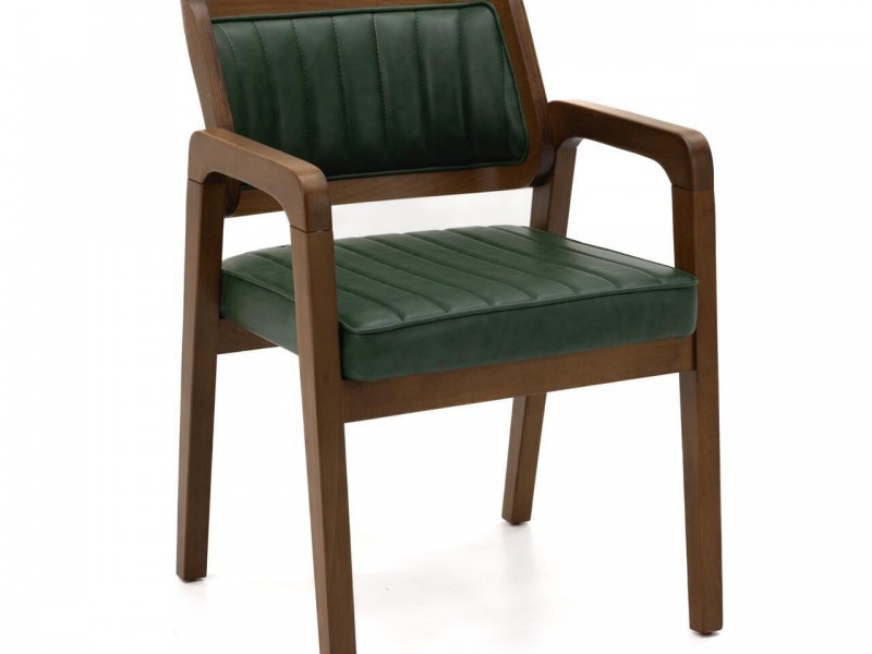 Vera Yeşil Döşemeli Ahşap Kollu