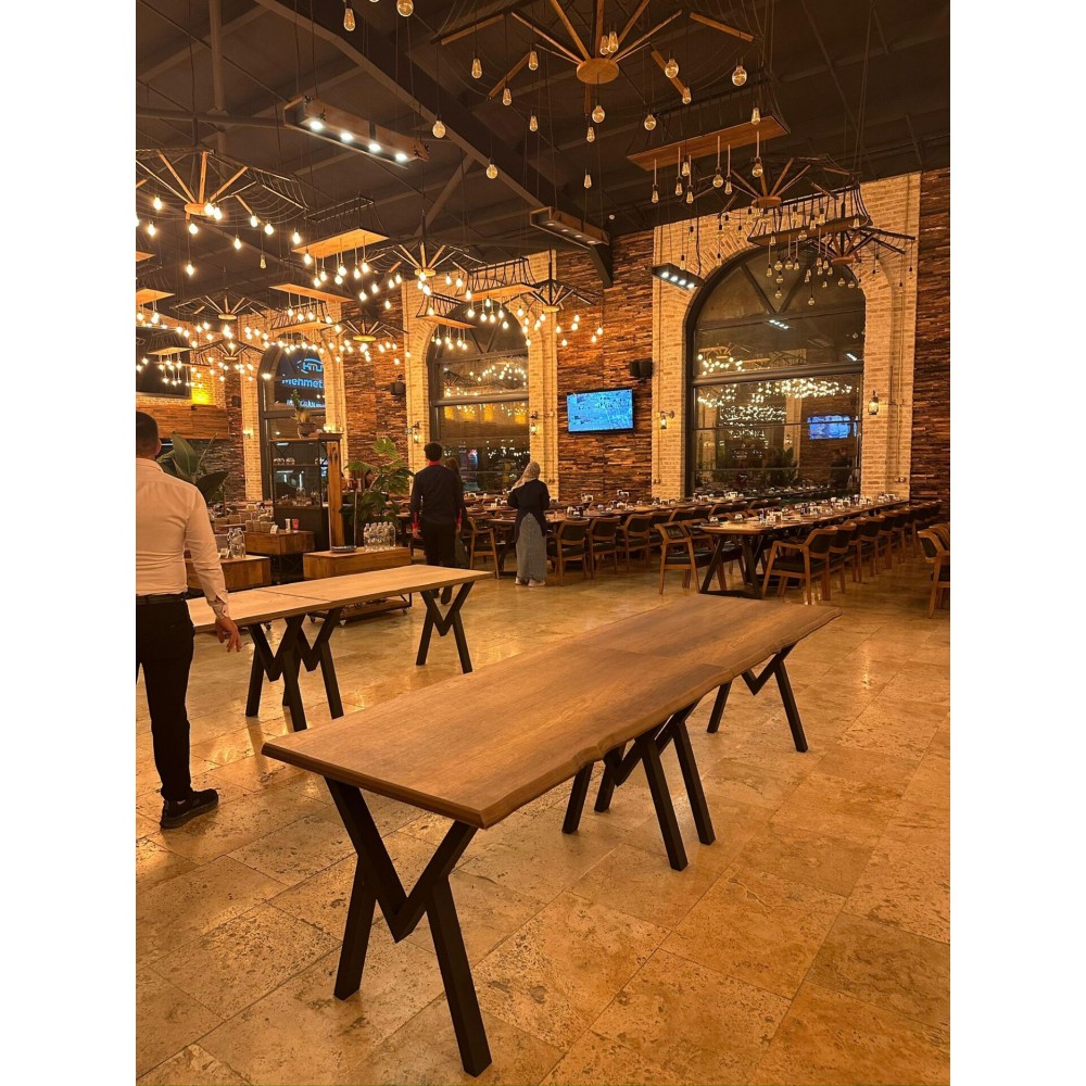 Valtor Loft Stil Uzun Ahşap Masa