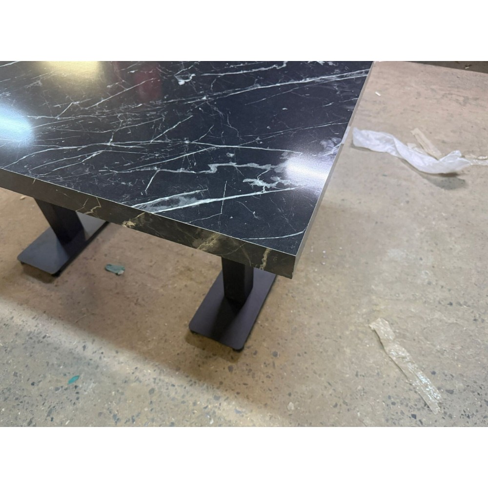 Venzaro Siyah Mermer Desenli Bistro Masa