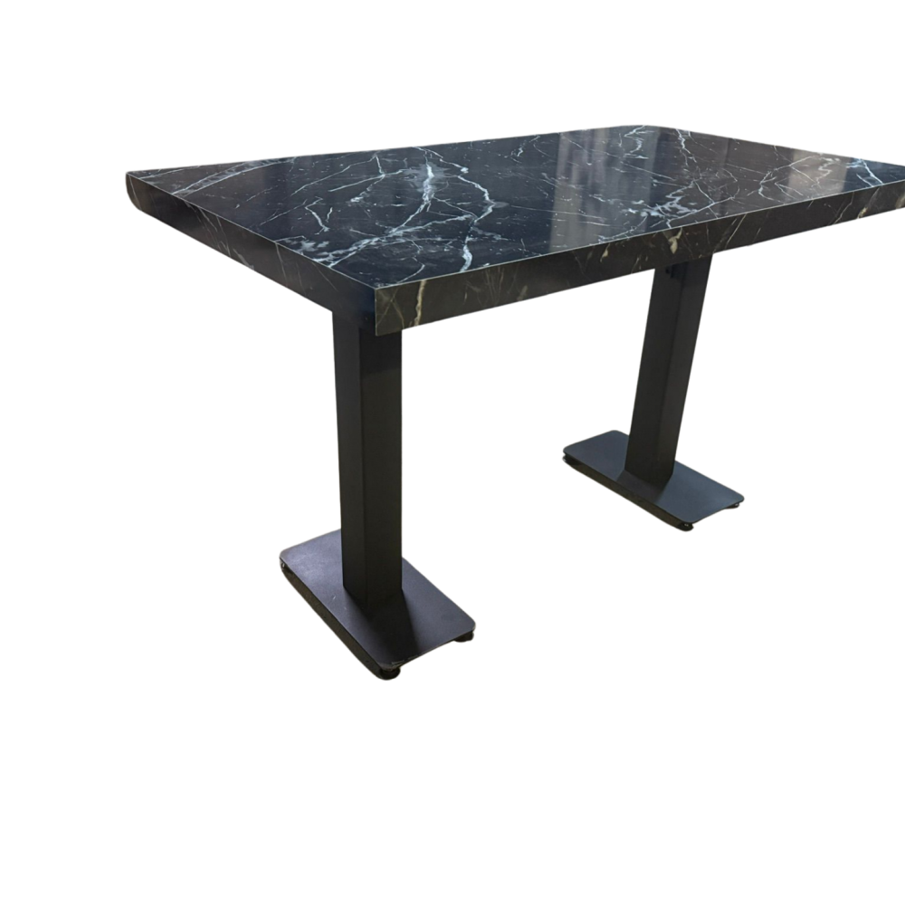 Venzaro Siyah Mermer Desenli Bistro Masa